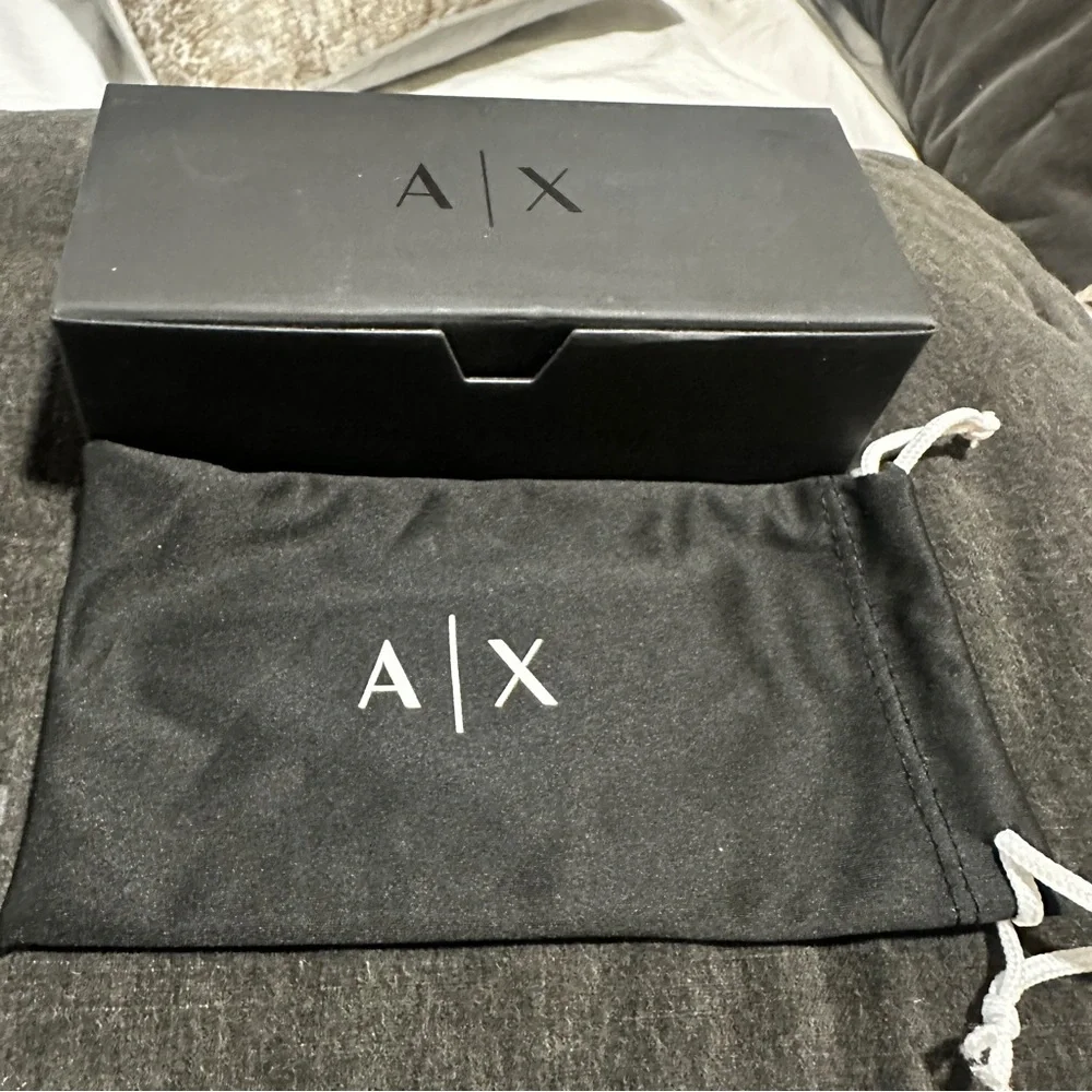 Armani Exchange A/X Eyeglass Sunglass Presentation Box w/Drawstring Pouch Black
